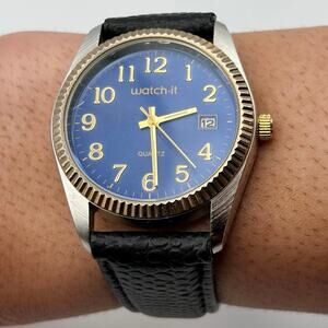 Silver & Blue Men’s Watch It